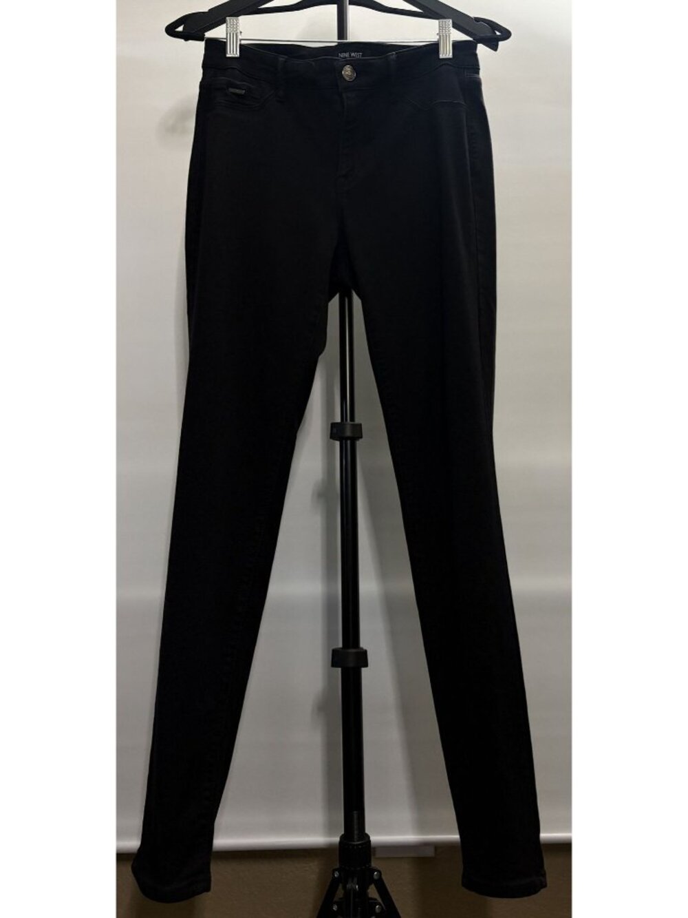 Nine West Black Stretchy Skinny Slimmed Crop Mid Rise Coin Pocket Pants Jeans 10 - Picture 2 of 15